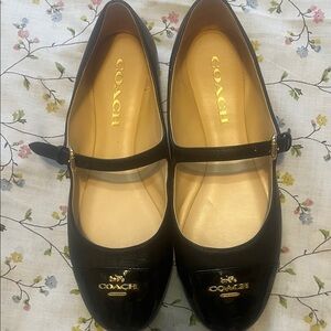 Coach Black Leather Mary Jane Loafers